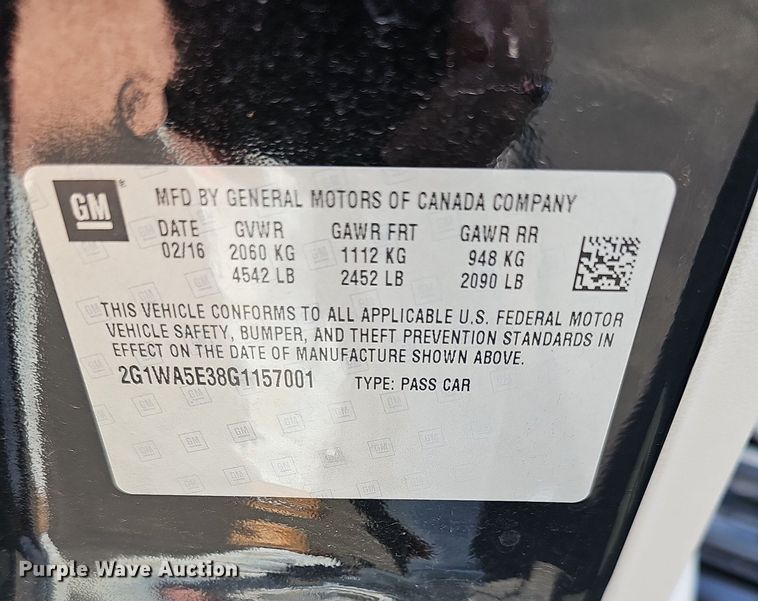 image for item DR5884 2016 Chevy Impala Limited