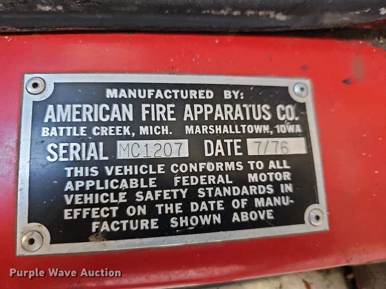 image for item DR5892 1975 International C01910B  pumper fire truck