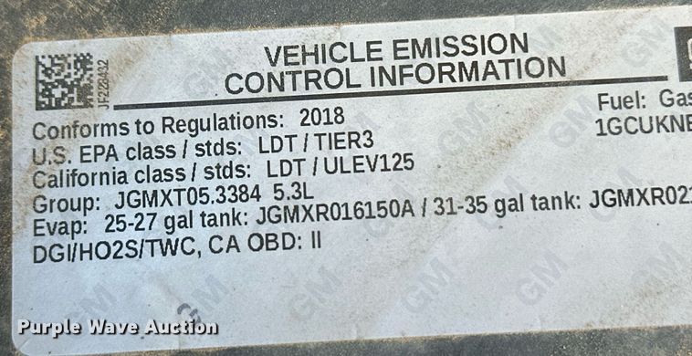 image for item IU9093 2018 Chevrolet Silverado 1500  Crew Cab pickup truck