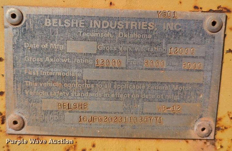 image for item LY9458 2001 Belshe WB-12  concrete form trailer