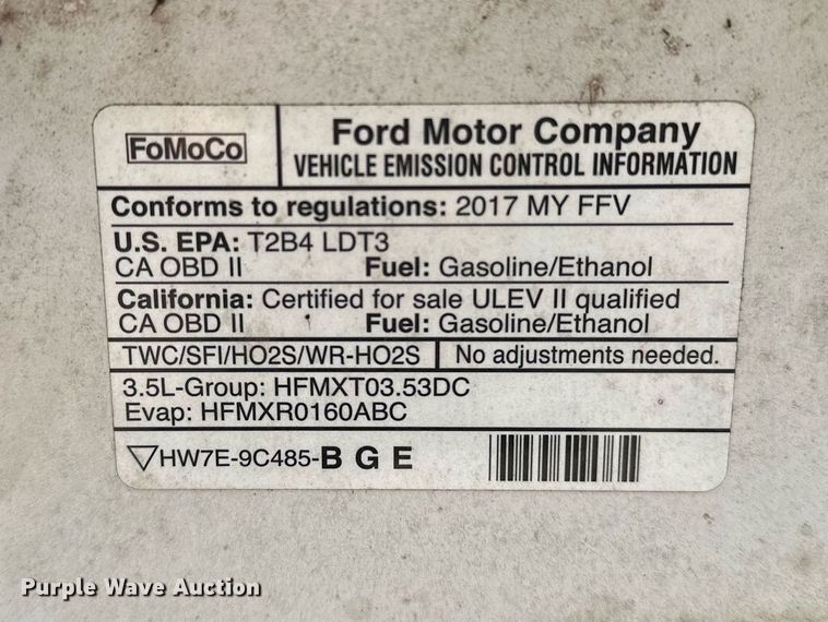 image for item NQ9545 2017 Ford F150  pickup truck