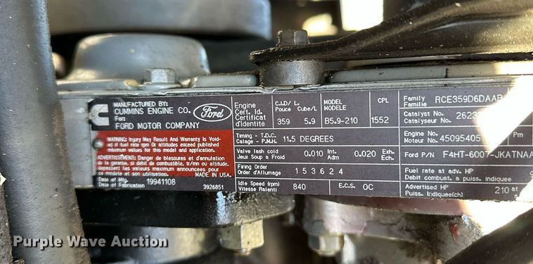 image for item NQ9548 1995 Ford F800  bucket truck