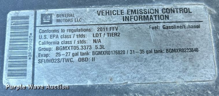 image for item NR9358 2011 Chevrolet Tahoe Police  SUV