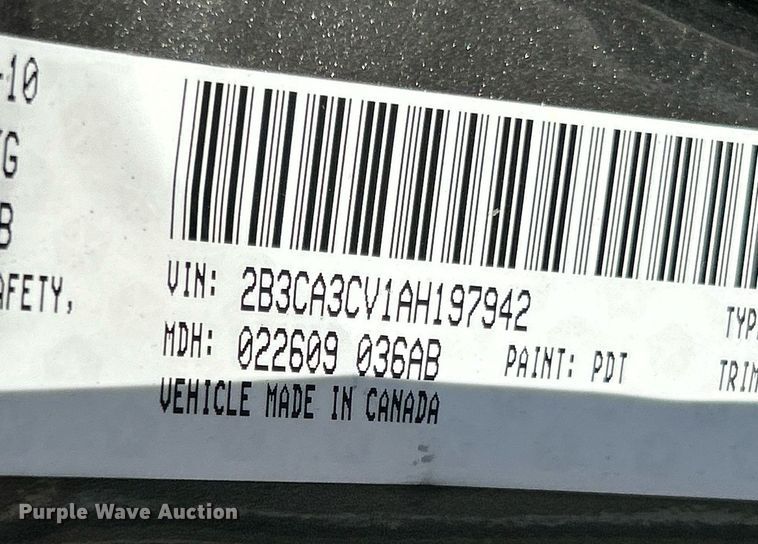 image for item NR9359 2010 Dodge Charger SXT