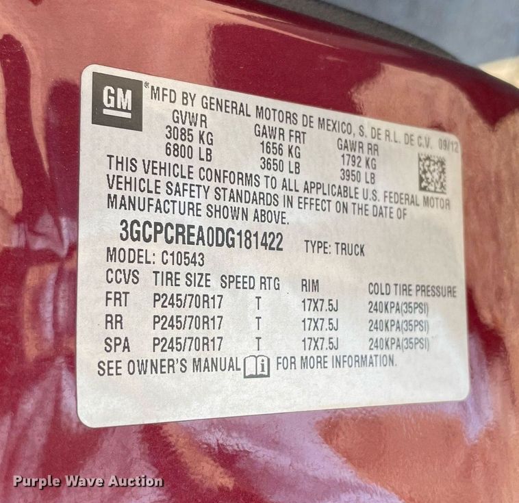 image for item NY9790 2013 Chevrolet Silverado 1500  Crew Cab pickup truck