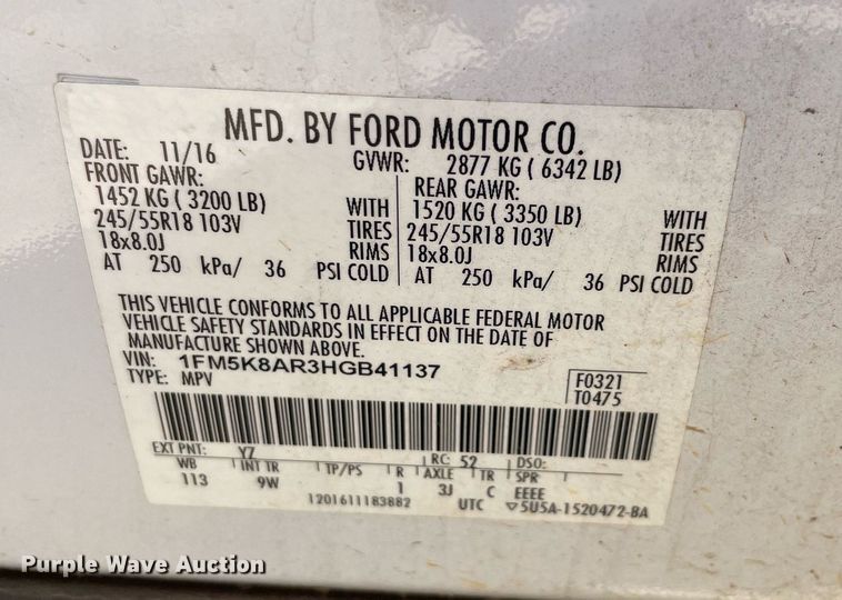 image for item NY9791 2017 Ford Explorer Police Interceptor  SUV