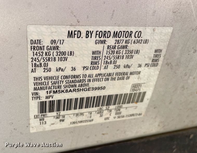 image for item NY9792 2017 Ford Explorer Police Interceptor  SUV