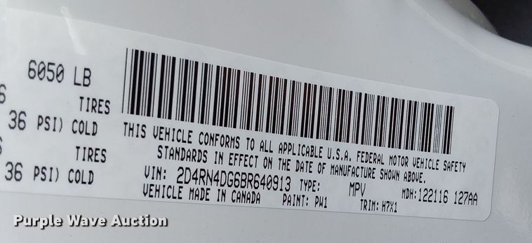 image for item NZ9062 2011 Dodge Grand Caravan  van