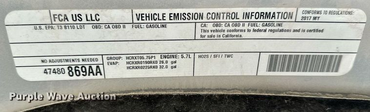 image for item OK9155 2017 Dodge Ram 1500  Crew Cab pickup truck