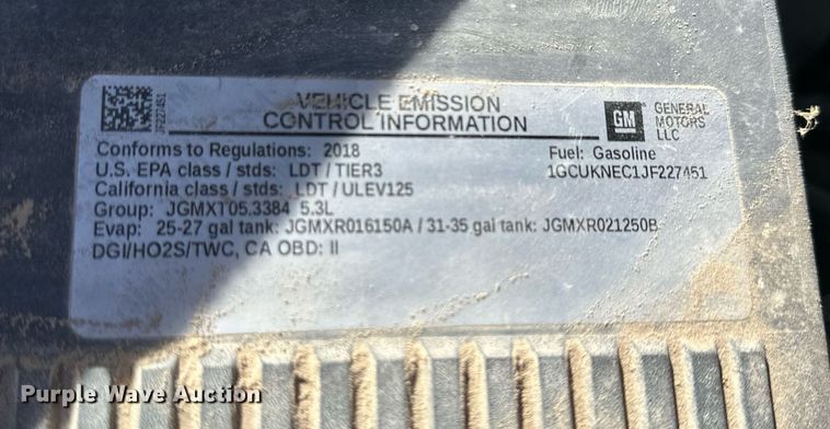 image for item OK9156 2018 Chevrolet Silverado 1500  Crew Cab pickup truck