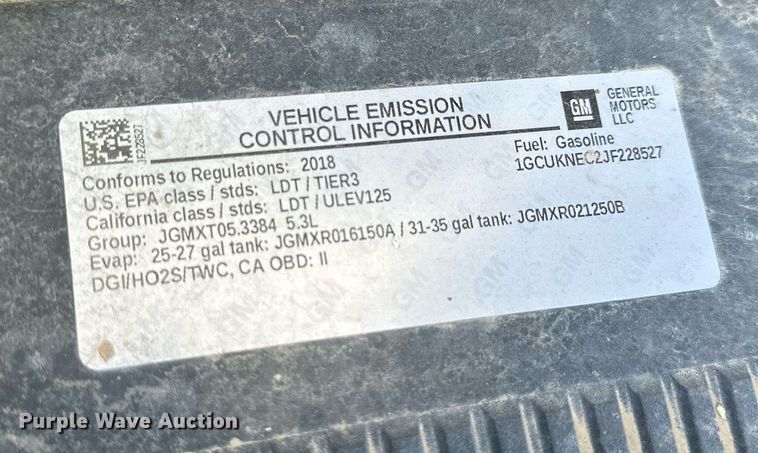 image for item OK9158 2018 Chevrolet Silverado 1500  Crew Cab pickup truck