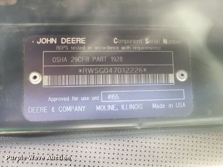 image for item DK1165 1990 John Deere 4955  MFWD tractor