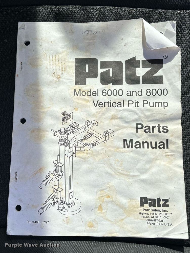 image for item DQ1043 Patz 6000  vertical pit pump