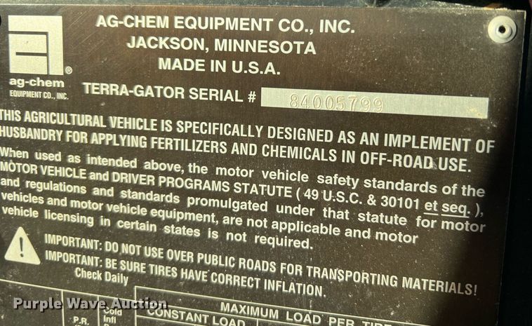 image for item NI9110 1999 Ag-Chem Terra Gator 8104  applicator