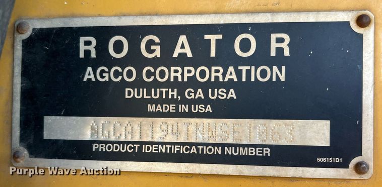 image for item NI9111 AG Chem RoGator 1194  sprayer