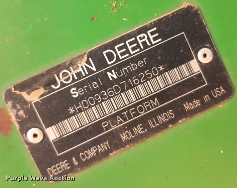 image for item OF9580 John Deere 936D  draper head