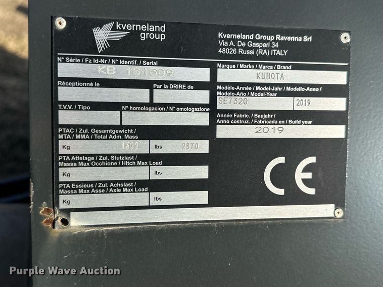 image for item OK9284 2019 Land Pride SE7320  flail mower