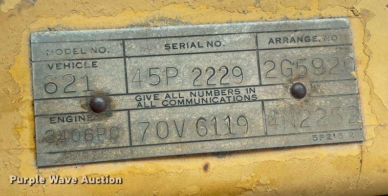 image for item GG9753 1979 Caterpillar 621  conventional scraper