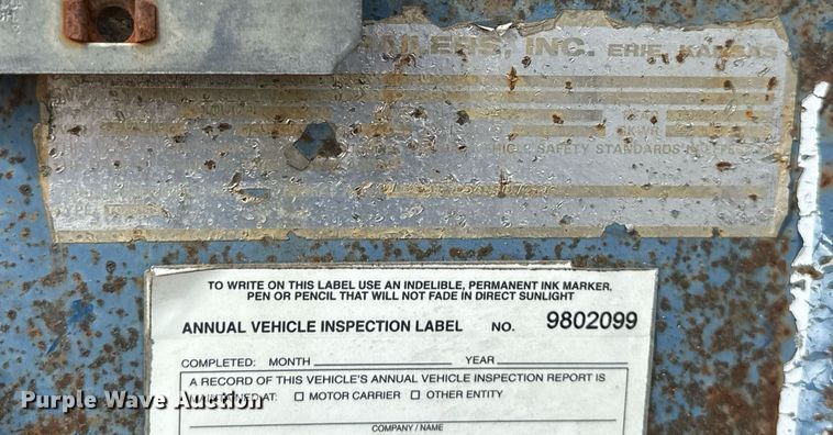 image for item JE9425 1992 Blair Trailers  equipment trailer