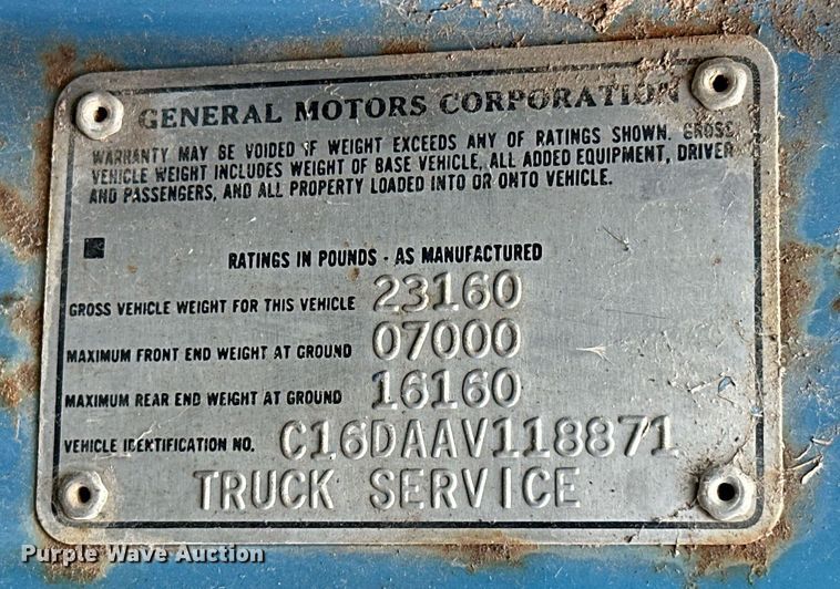 image for item JE9438 1980 Chevrolet C60  flatbed truck