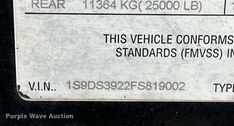 image for item JE9452 2015 Side Dump Industries  side dump trailer