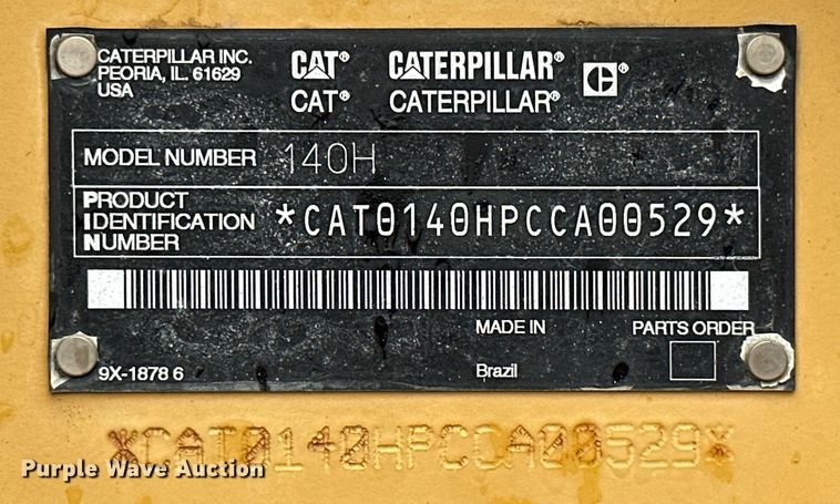 image for item JE9467 2004 Caterpillar 140H  motor grader