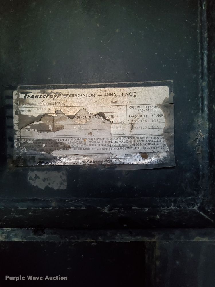 image for item DK8877 2003 Transcraft DTL-2100  drop deck equipment trailer