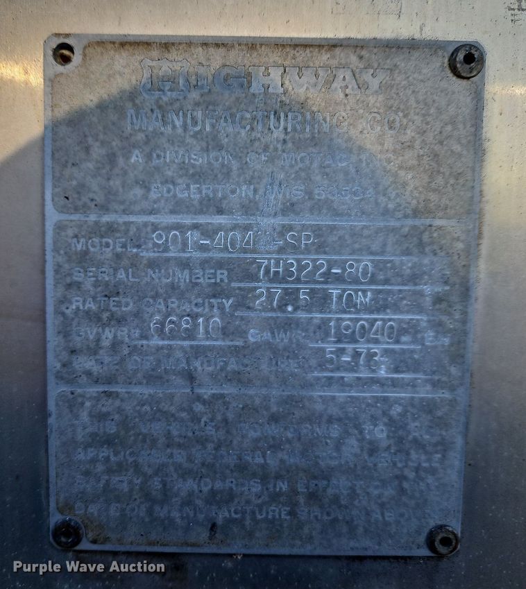 image for item DN7049 1973 Highway 901-404-SP  dry van trailer