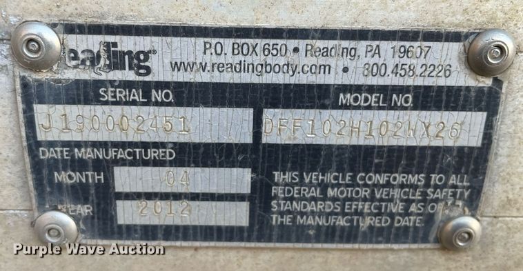 image for item DP0236 2012 Freightliner M2 Business Class  box truck