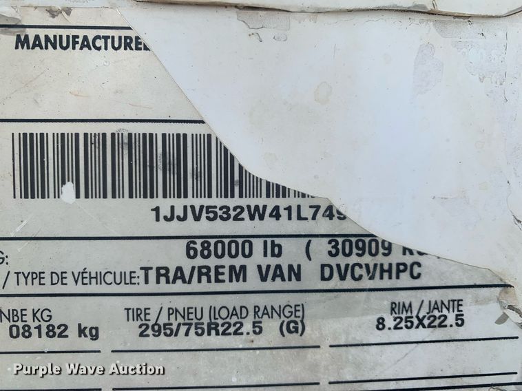 image for item DP8747 2001 Wabash DVCVHPC  dry van trailer