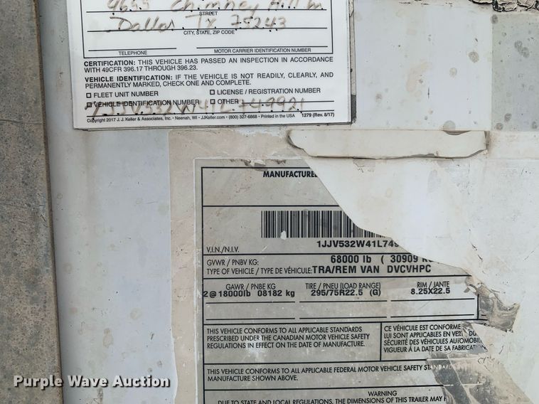 image for item DP8747 2001 Wabash DVCVHPC  dry van trailer