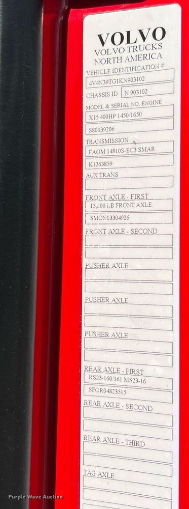 image for item DQ2223 2019 Volvo VN Series  semi truck