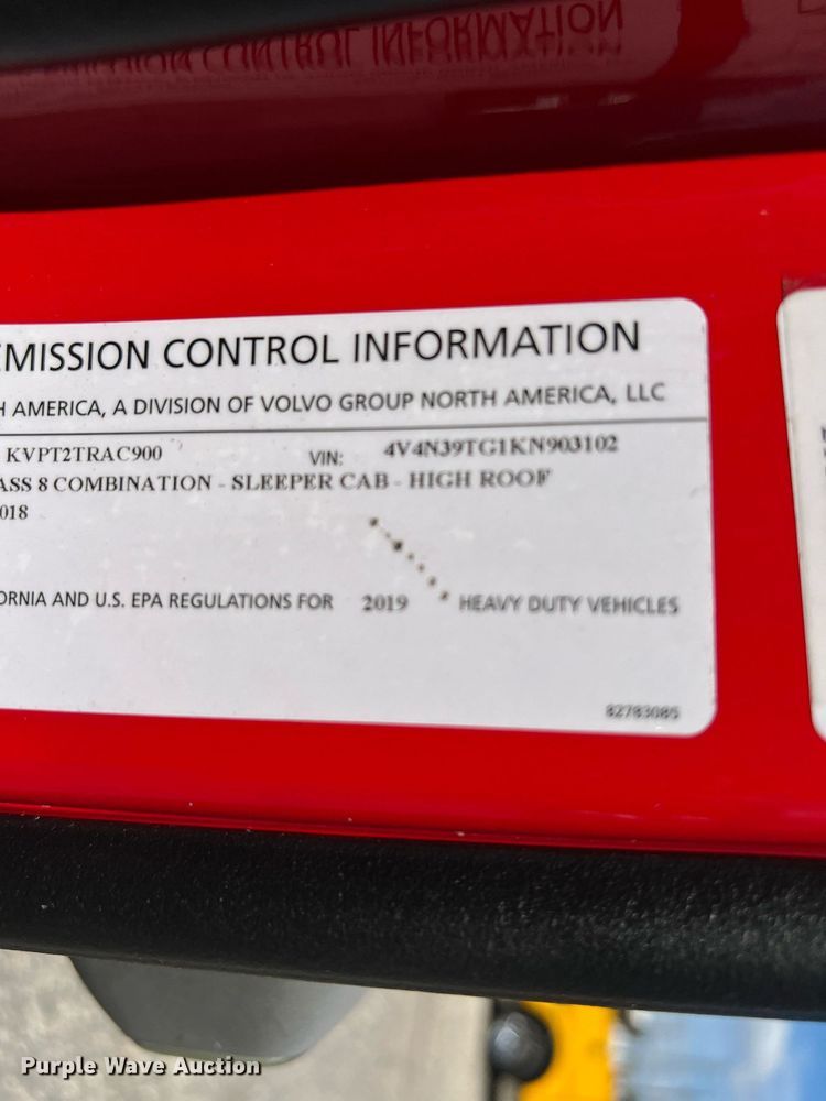 image for item DQ2223 2019 Volvo VN Series  semi truck