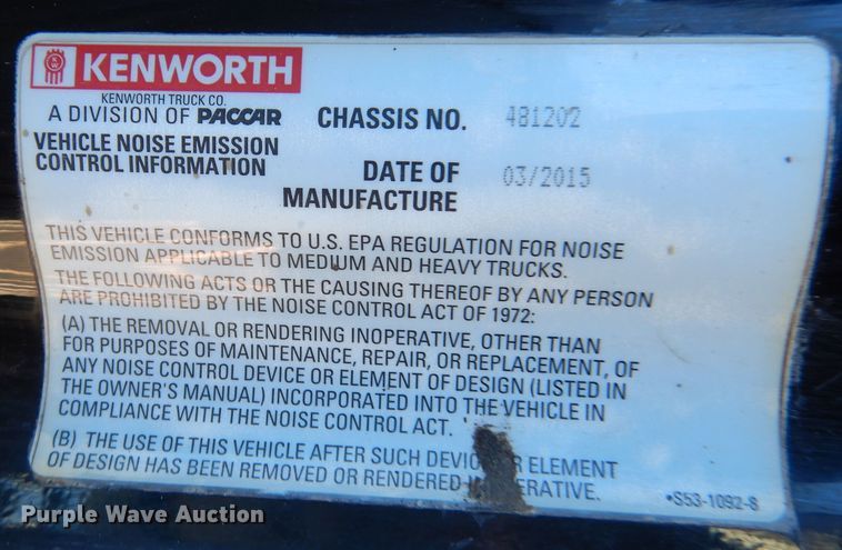 image for item DR5876 2016 Kenworth T880  semi truck