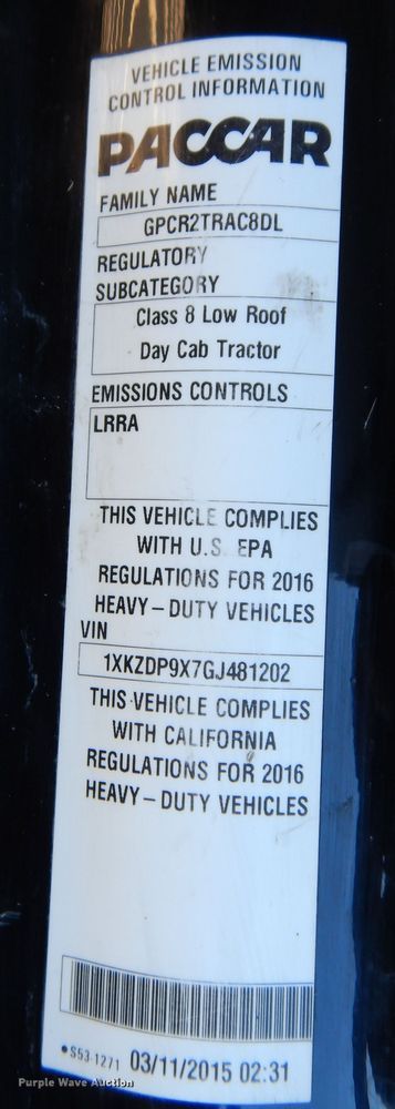 image for item DR5876 2016 Kenworth T880  semi truck