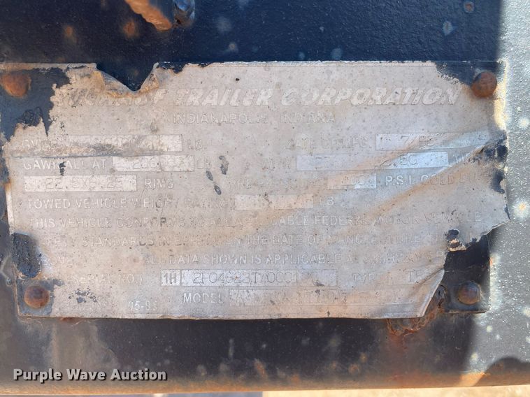 image for item GG9795 1996 Fruehauf PAA-NT1-NT1S-48W  flatbed trailer