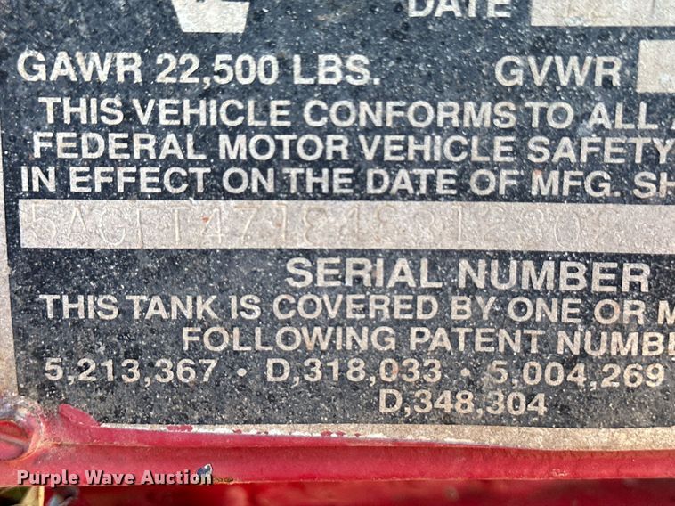 image for item IU9051 2004 VE Enterprises  frac tank trailer