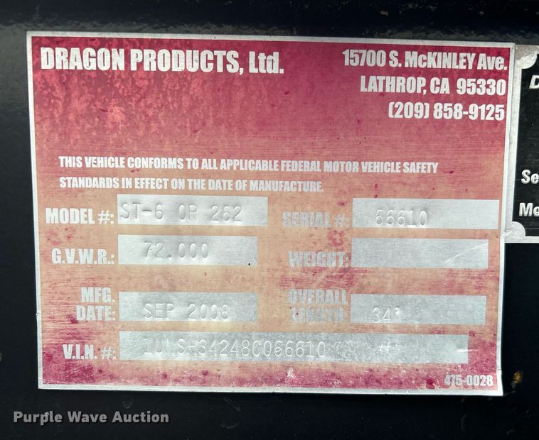 image for item KH9558 2008 Dragon Products ST-6  container trailer