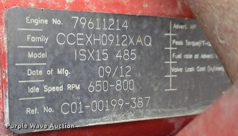 image for item LO9955 2012 Kenworth T800  semi truck