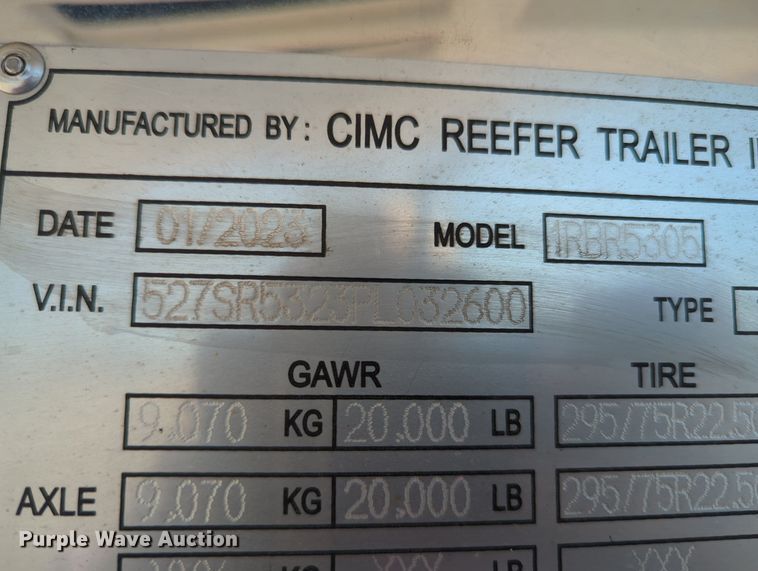 image for item MX9418 2023 CIMC Cool Globe  refrigerated van trailer