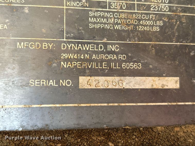 image for item NR9313 1992 Dynaweld  flatbed trailer