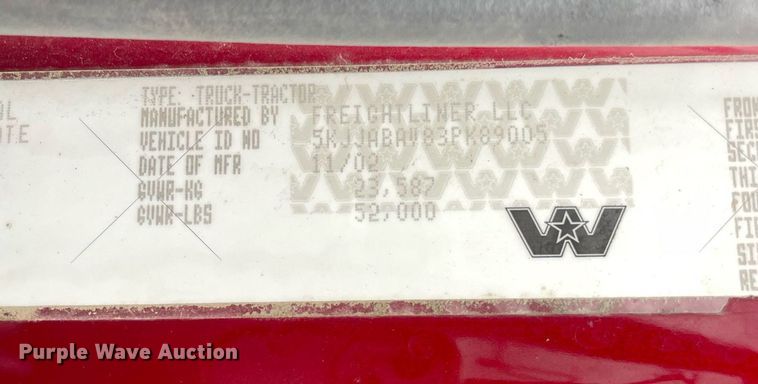 image for item NZ9015 2003 Western Star 4900EX  semi truck