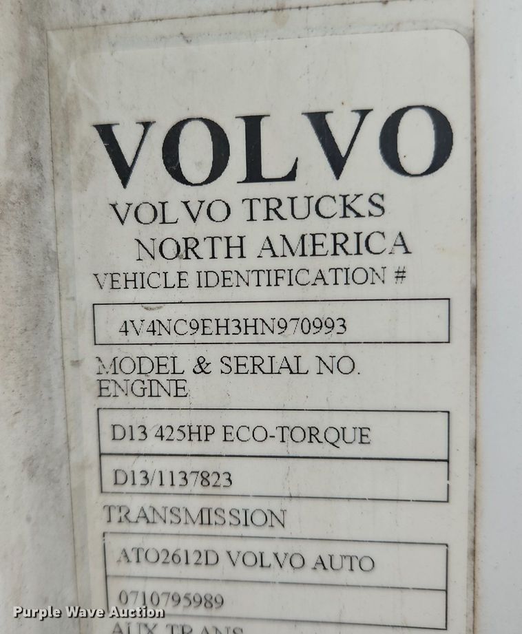 image for item NZ9038 2017 Volvo VNL  semi truck