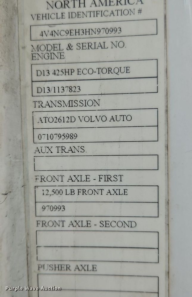 image for item NZ9038 2017 Volvo VNL  semi truck