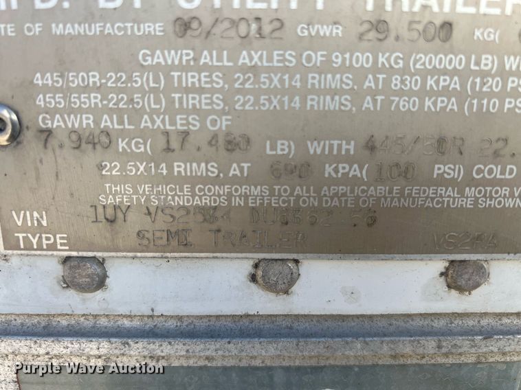 image for item OA9135 2013 Utility  refrigerated van trailer