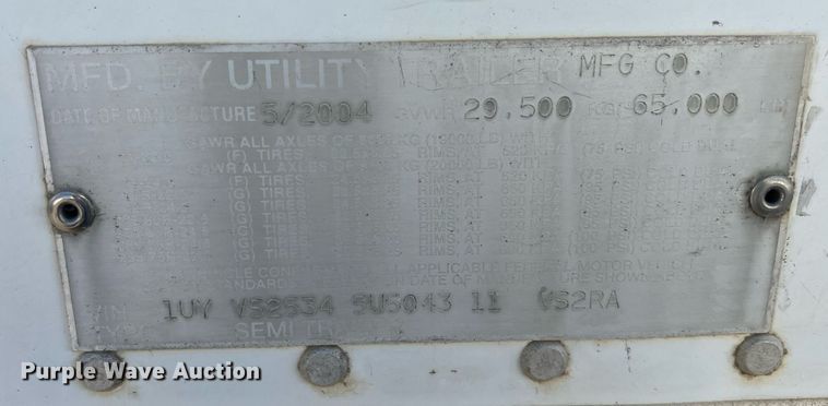 image for item OA9137 2005 Utility  refrigerated van trailer