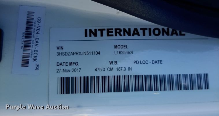 image for item OA9179 2018 International LT625  semi truck