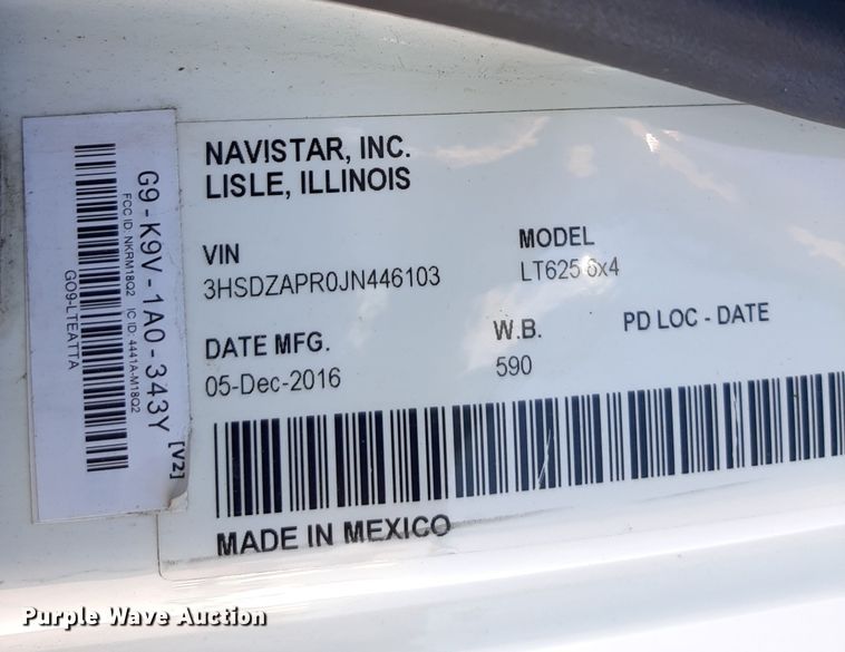 image for item OA9180 2018 International LT625  semi truck