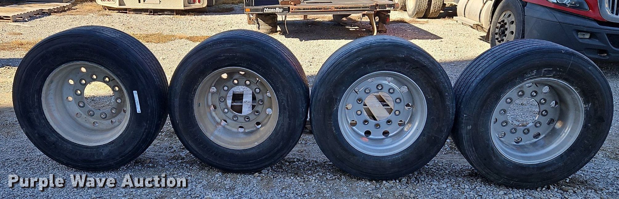 (4) Bridgestone Greatec tires and wheels in Mound City, KS Item LB9592 for sale Purple Wave