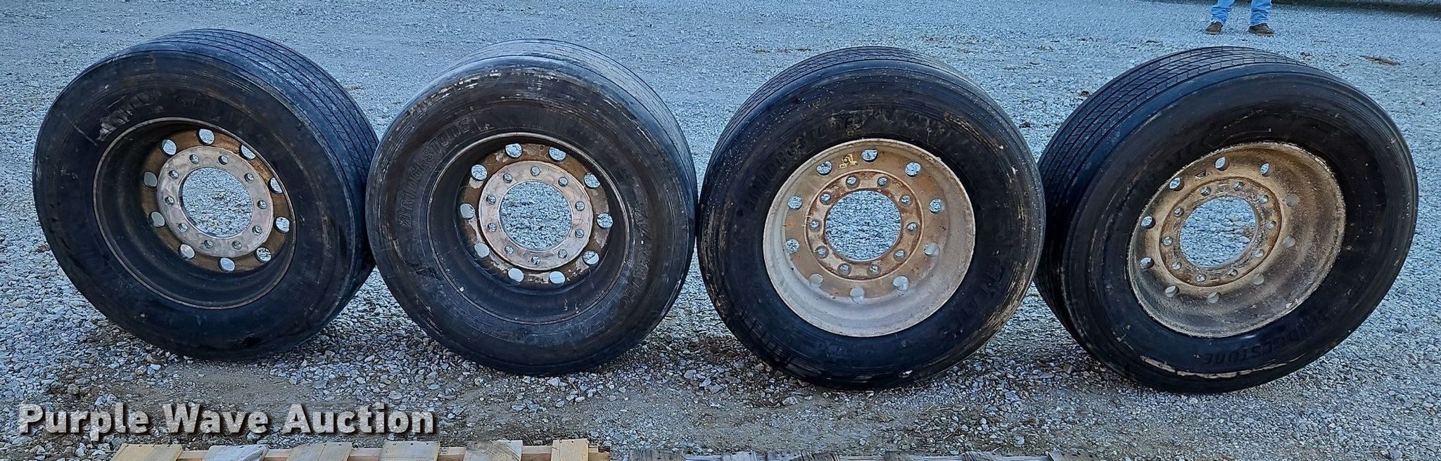 (4) Bridgestone Greatec tires and wheels in Mound City, KS Item LB9592 for sale Purple Wave